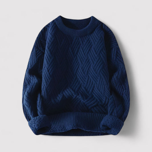 Maglione a Treccia Herringbone Elegante e Caldo Stile Italiano
