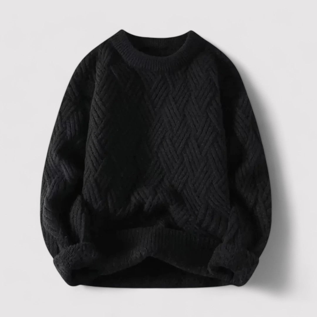 Maglione a Treccia Herringbone Elegante e Caldo Stile Italiano