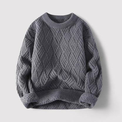 Maglione a Treccia Herringbone Elegante e Caldo Stile Italiano