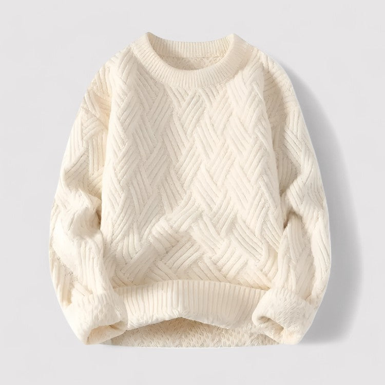 Maglione a Treccia Herringbone Elegante e Caldo Stile Italiano