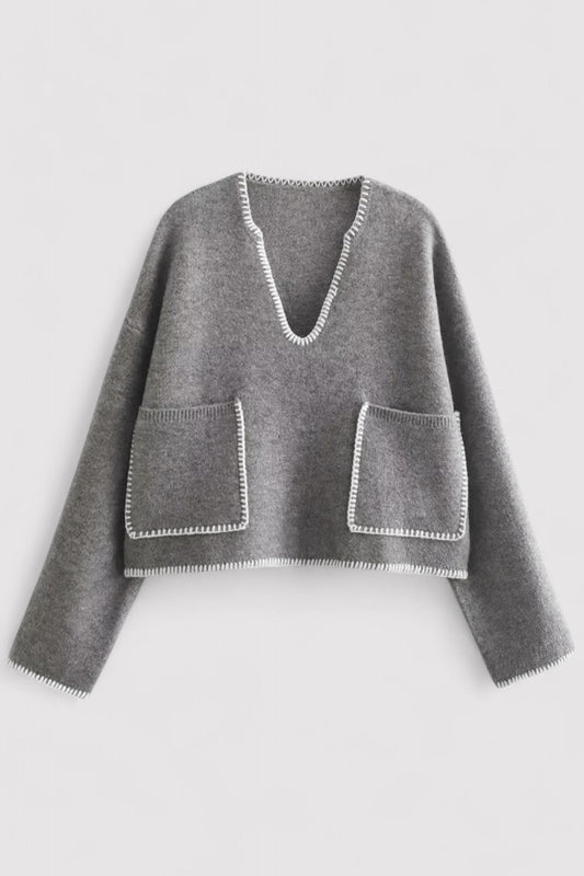 Maglione da Donna con Collo a V Elegante e Versatile per Ogni Occasione Stile Italiano