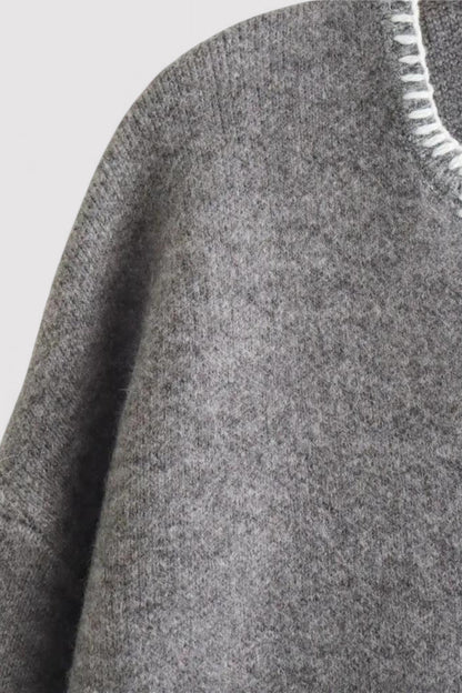 Maglione da Donna con Collo a V Elegante e Versatile per Ogni Occasione Stile Italiano