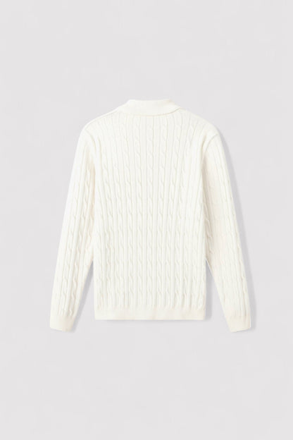 Maglione da Uomo Elegante con Zip e Maglia a Cavo - Comfort e Stile per Ogni Occasione Stile Italiano