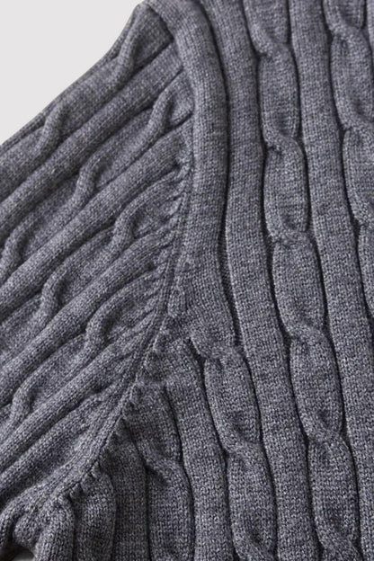 Maglione da Uomo Elegante con Zip e Maglia a Cavo - Comfort e Stile per Ogni Occasione Stile Italiano