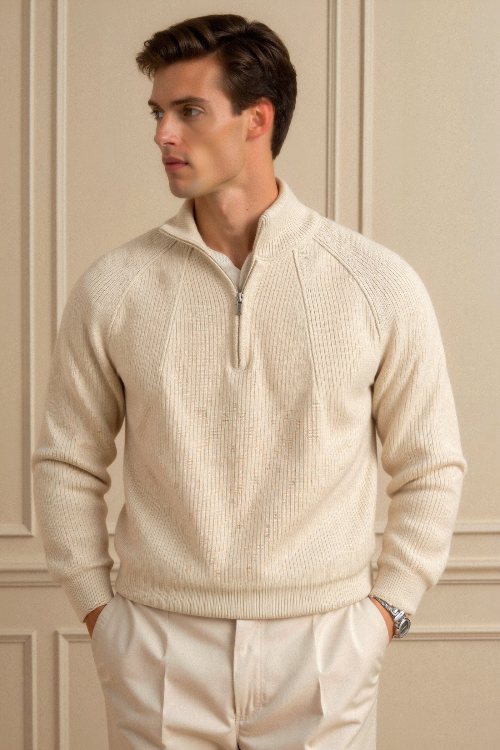 Maglione da Uomo Elegante in Maglia Spessa e Calda per Stile e Comfort Stile Italiano
