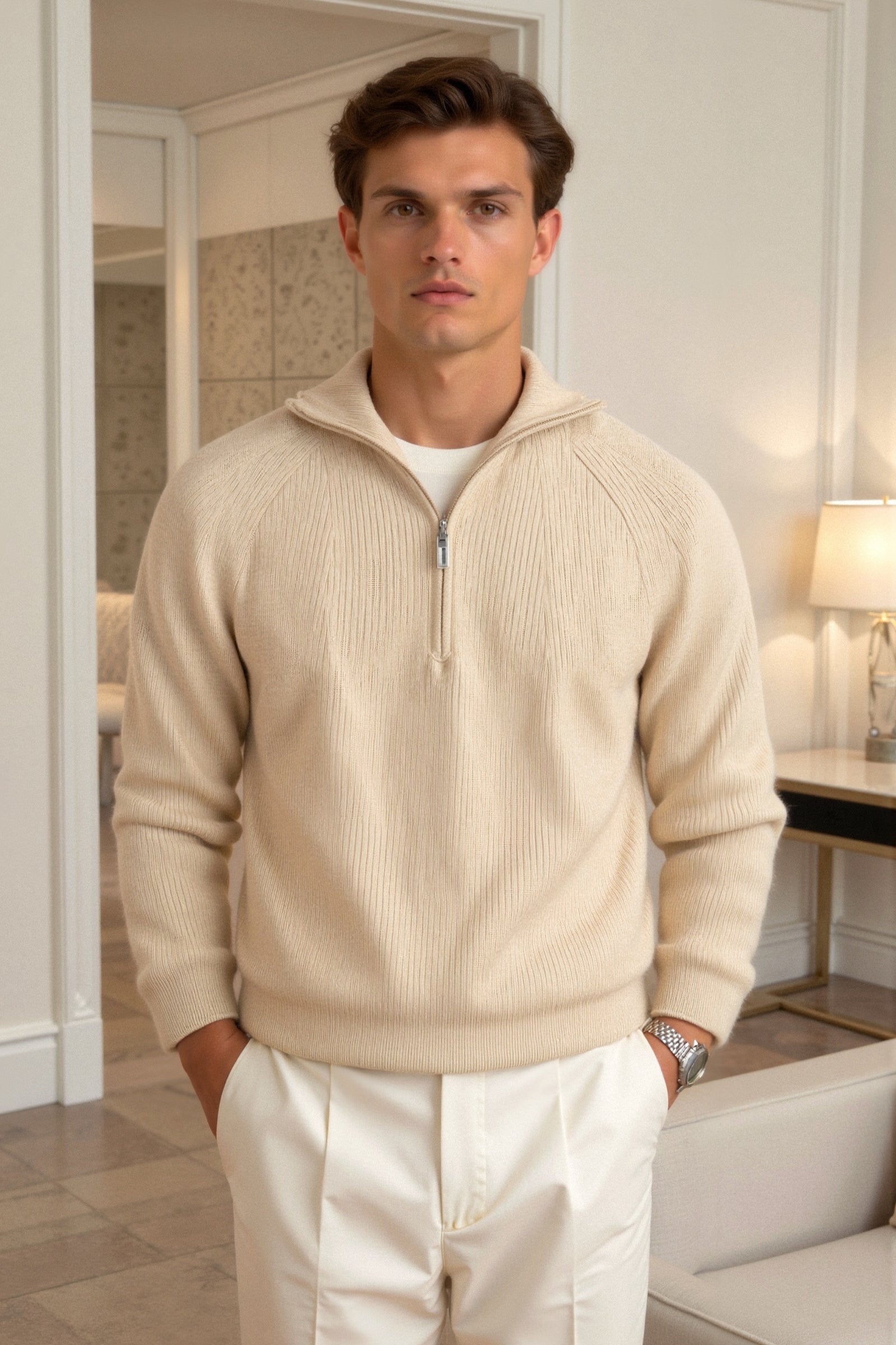 Maglione da Uomo Elegante in Maglia Spessa e Calda per Stile e Comfort Stile Italiano