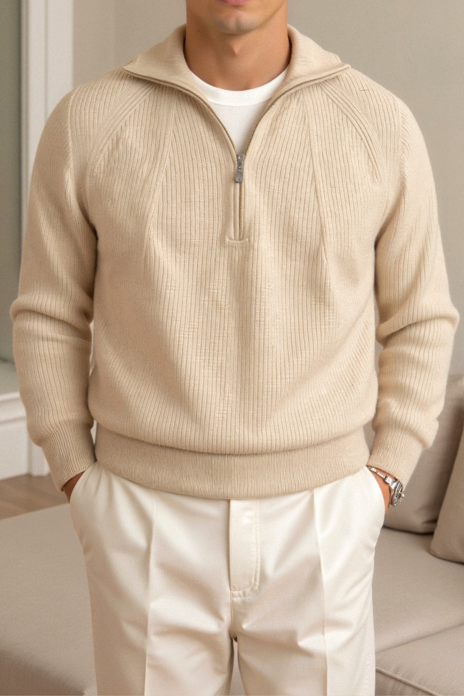 Maglione da Uomo Elegante in Maglia Spessa e Calda per Stile e Comfort Stile Italiano