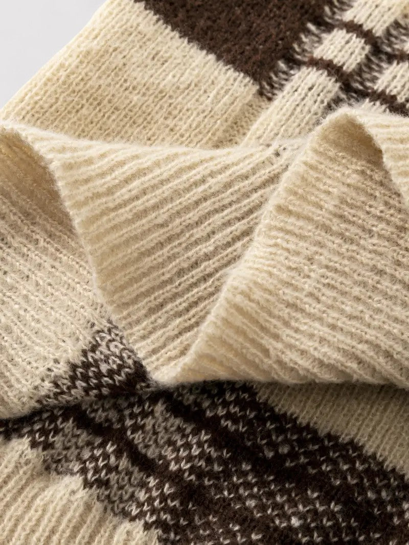 Maglione da Uomo Tricotato con Motivo a Righe - Eleganza Classica e Comfort Incomparabile Stile Italiano