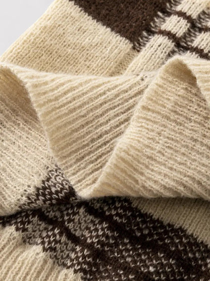 Maglione da Uomo Tricotato con Motivo a Righe - Eleganza Classica e Comfort Incomparabile Stile Italiano