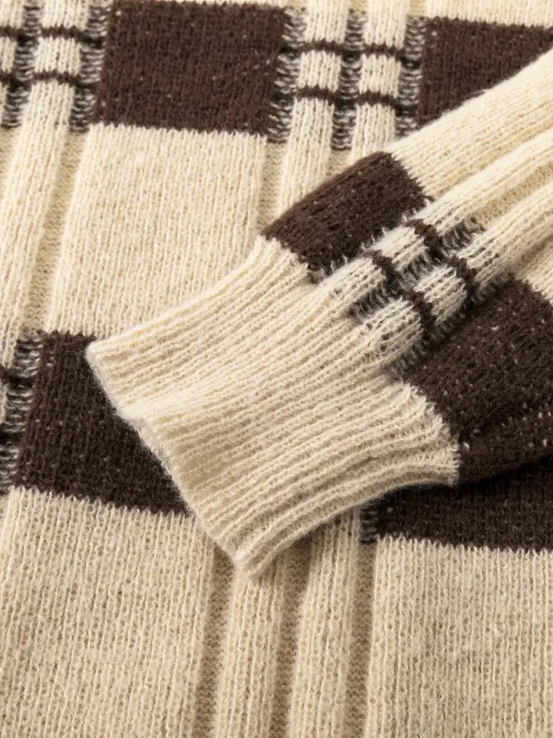 Maglione da Uomo Tricotato con Motivo a Righe - Eleganza Classica e Comfort Incomparabile Stile Italiano