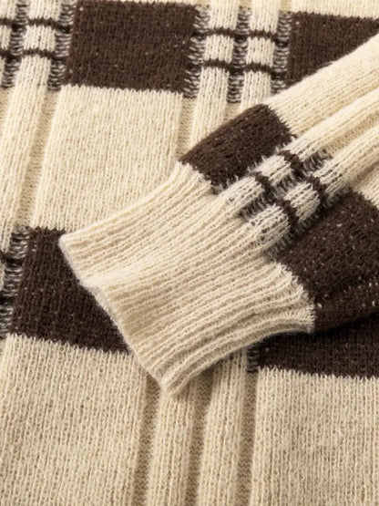 Maglione da Uomo Tricotato con Motivo a Righe - Eleganza Classica e Comfort Incomparabile Stile Italiano