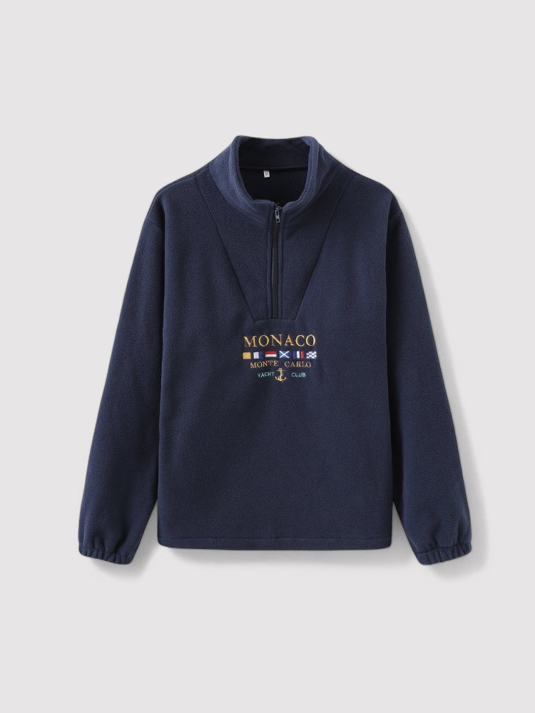 Maglione di Lusso Monaco con Zip Elegante Stile Italiano