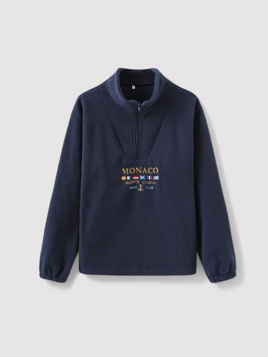 Maglione di Lusso Monaco con Zip Elegante Stile Italiano