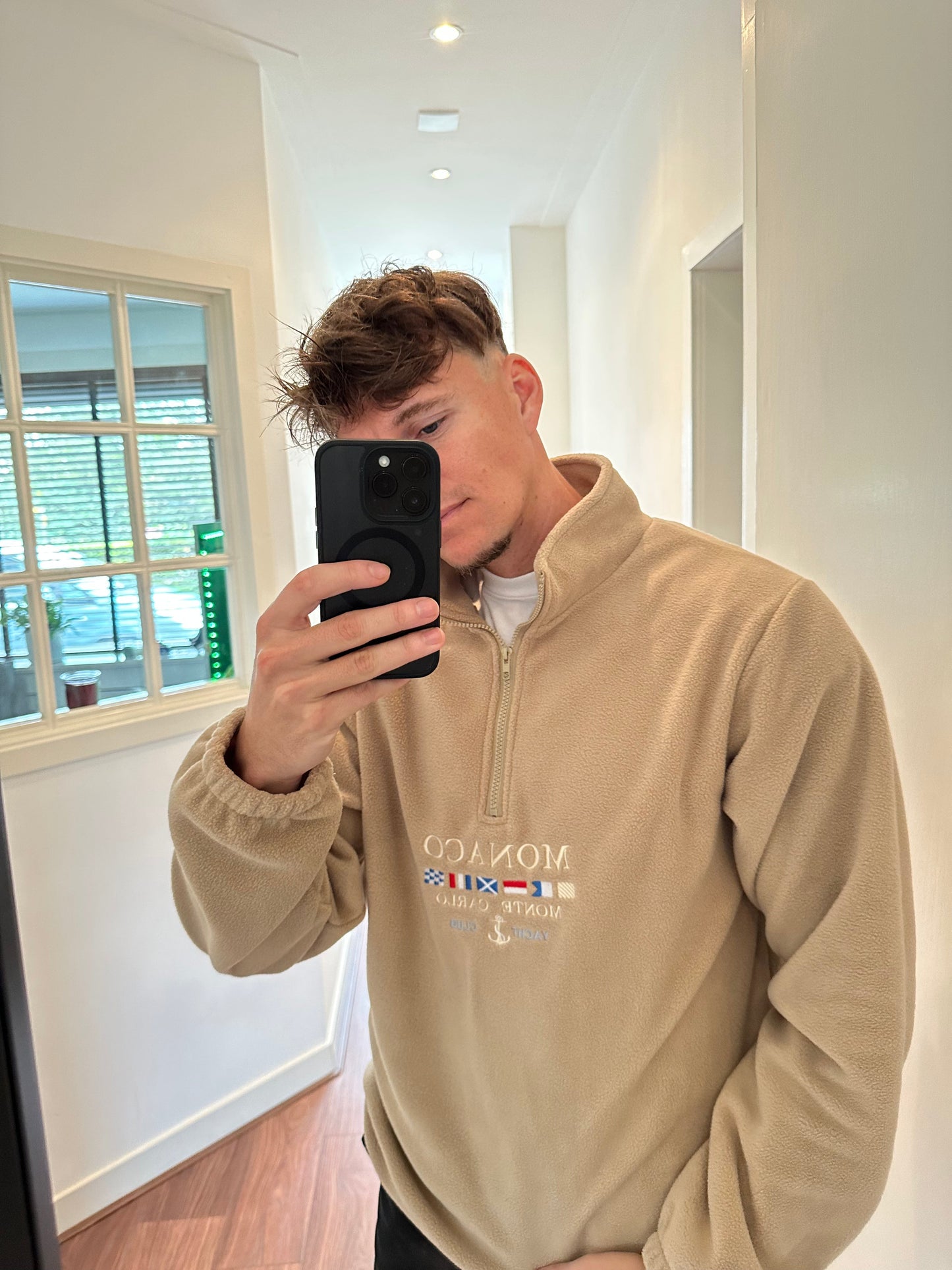 Maglione di Lusso Monaco con Zip Elegante Stile Italiano