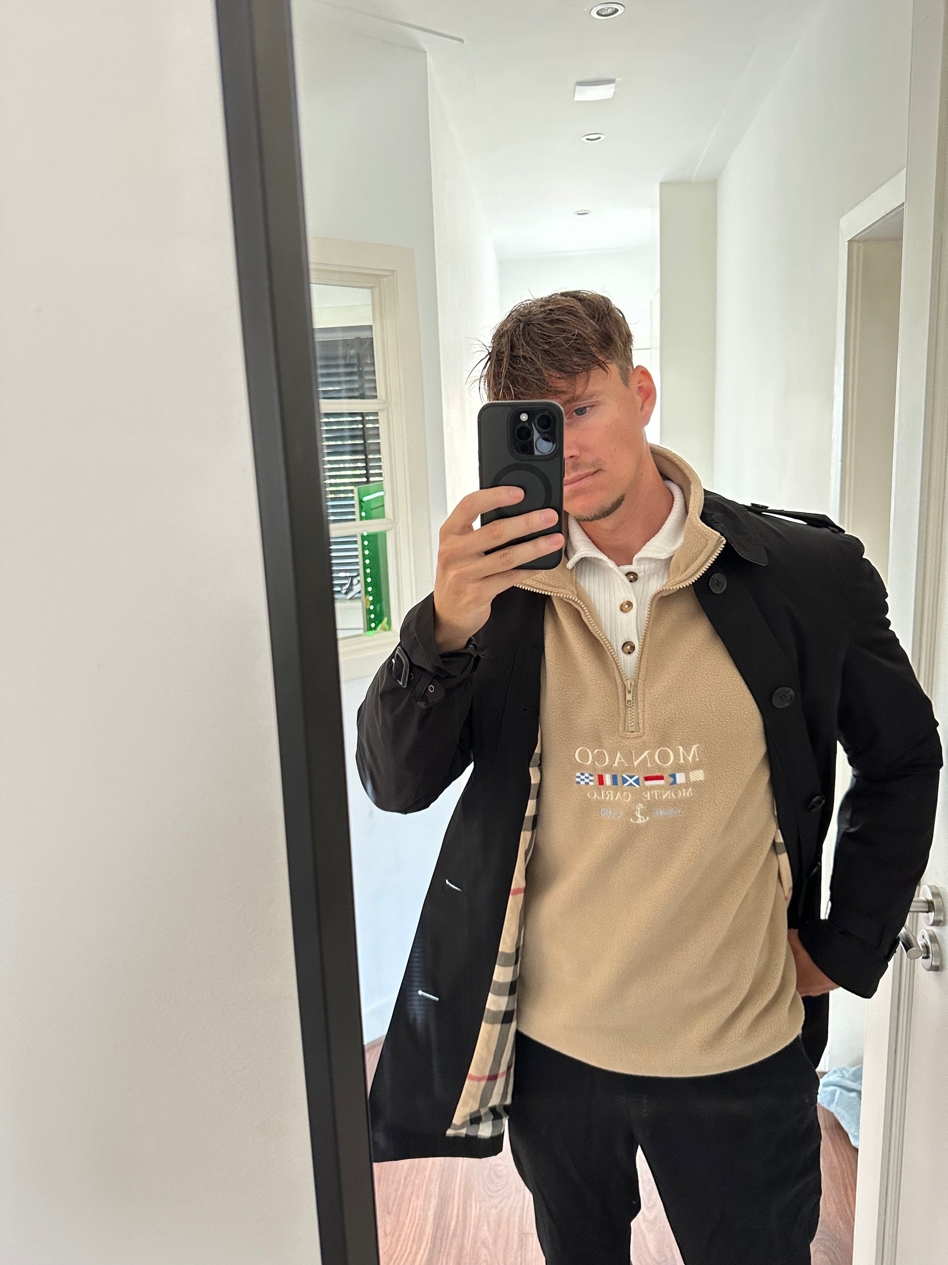 Maglione di Lusso Monaco con Zip Elegante Stile Italiano