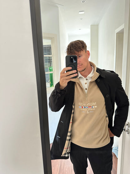 Maglione di Lusso Monaco con Zip Elegante Stile Italiano