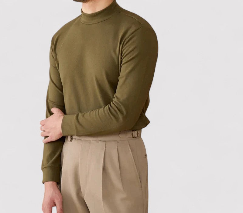 Maglione in Cashmere Extra Soft Uomo con Collo Alto Elegante e Versatile Stile Italiano
