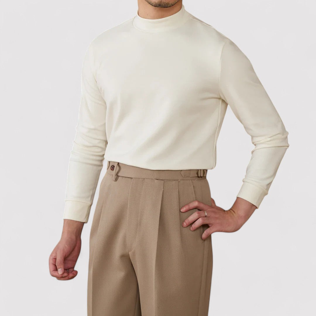 Maglione in Cashmere Extra Soft Uomo con Collo Alto Elegante e Versatile Stile Italiano