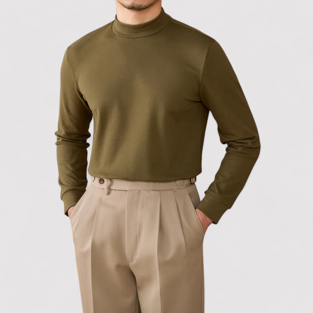 Maglione in Cashmere Extra Soft Uomo con Collo Alto Elegante e Versatile Stile Italiano