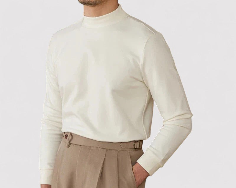 Maglione in Cashmere Extra Soft Uomo con Collo Alto Elegante e Versatile Stile Italiano