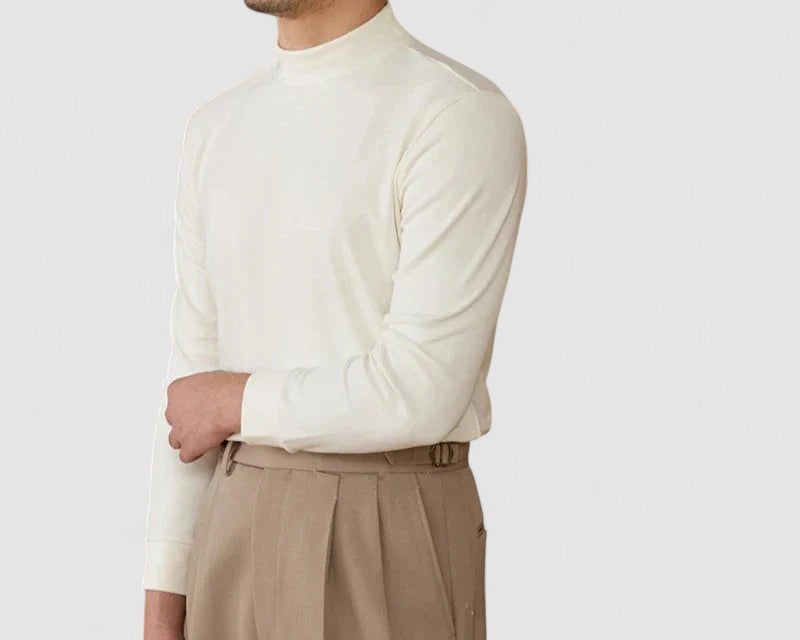 Maglione in Cashmere Extra Soft Uomo con Collo Alto Elegante e Versatile Stile Italiano