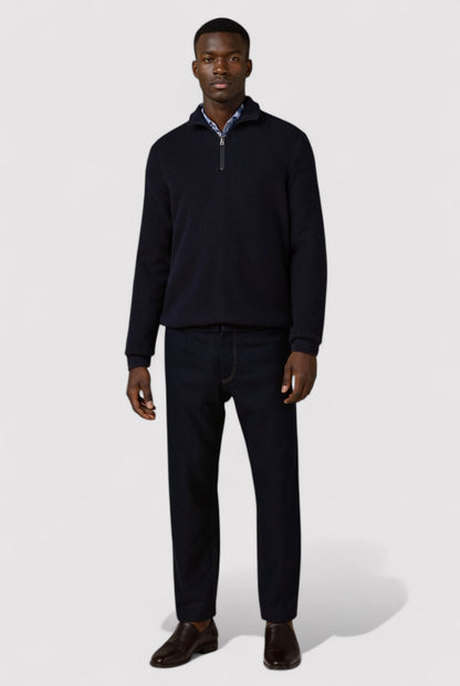 Maglione in Lana per Uomo con Zip - Elegante e Classico per l'Inverno Stile Italiano