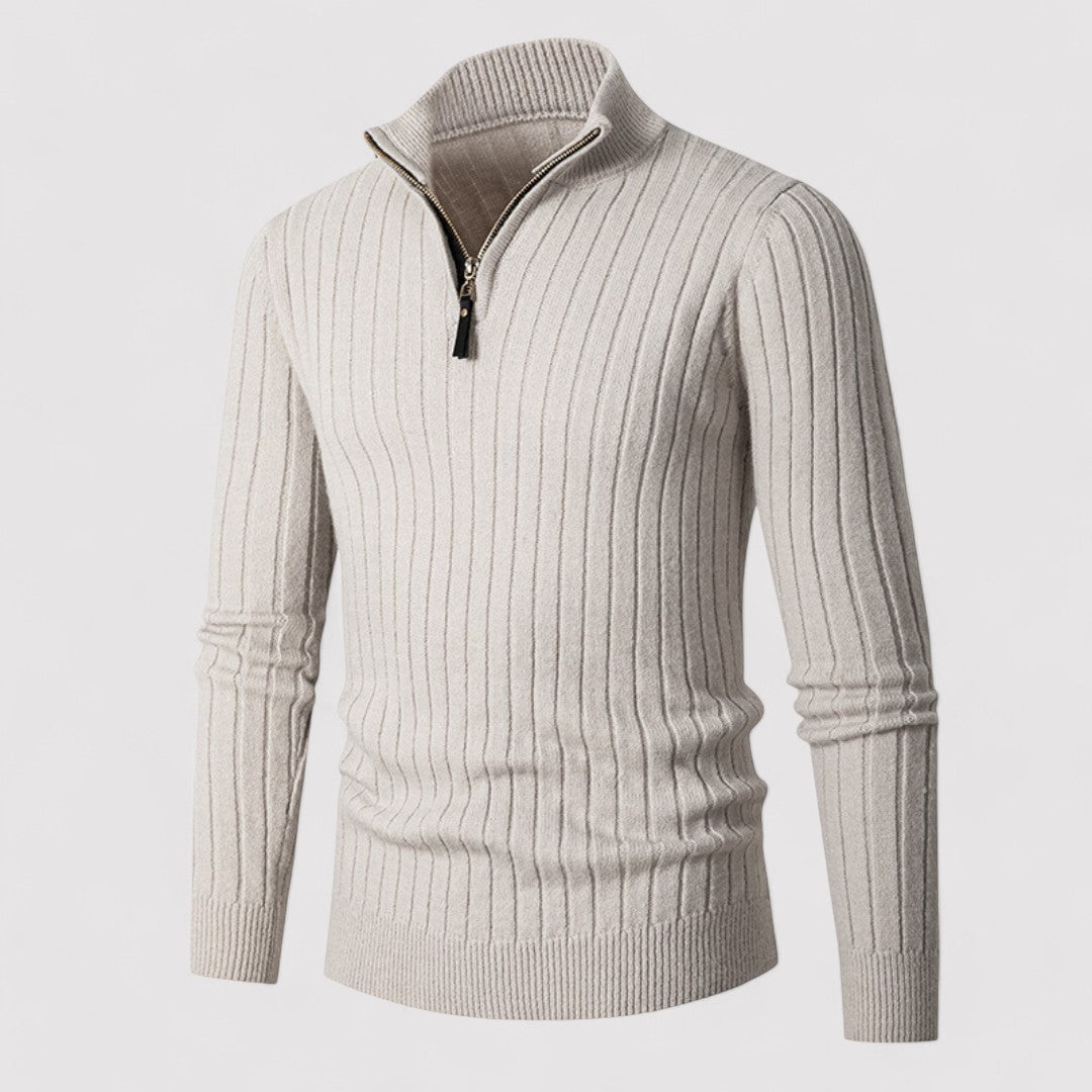Maglione Casual da Uomo con Zip Elegante e Confortevole Stile Italiano