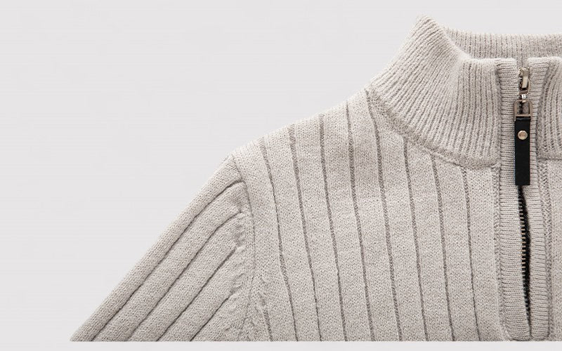 Maglione Casual da Uomo con Zip Elegante e Confortevole Stile Italiano
