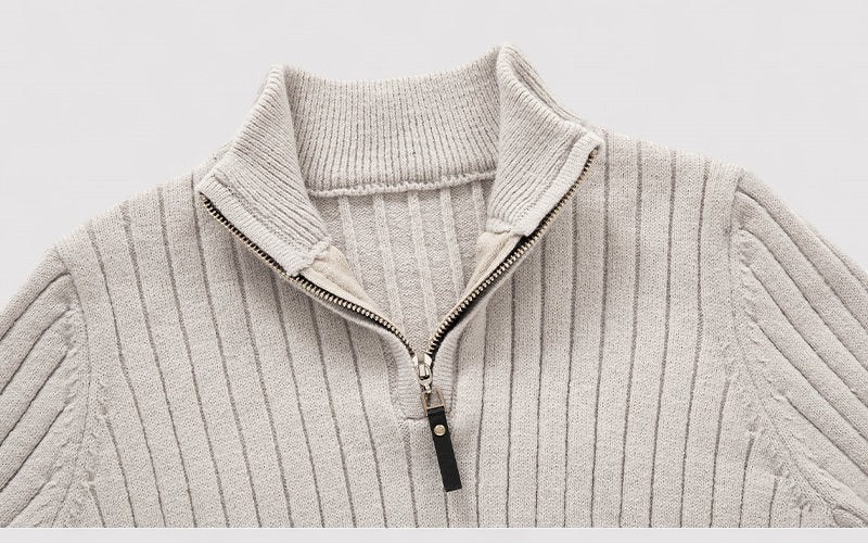 Maglione Casual da Uomo con Zip Elegante e Confortevole Stile Italiano