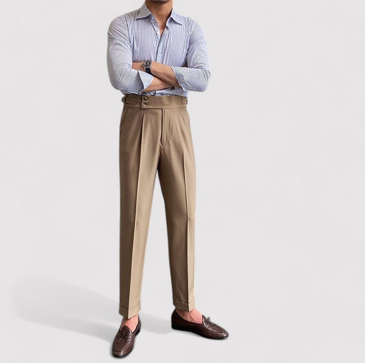 Pantaloni Eleganti Plissettati da Uomo Portofino per Stile Moderno Stile Italiano