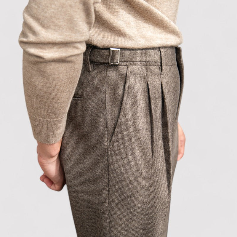 Pantaloni Eleganti a Quadri Edinburgh per Uomo con Vestibilità Dritta e Comfort Incomparabile Stile Italiano