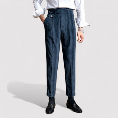 Pantaloni eleganti in velluto a coste con pieghe per uomo - Comfort e raffinatezza Stile Italiano