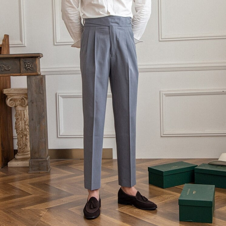 Pantaloni Classici con Fibbia per Uomo Stile Italiano