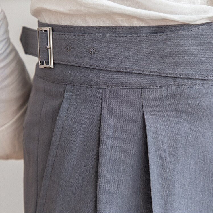 Pantaloni Classici con Fibbia per Uomo Stile Italiano