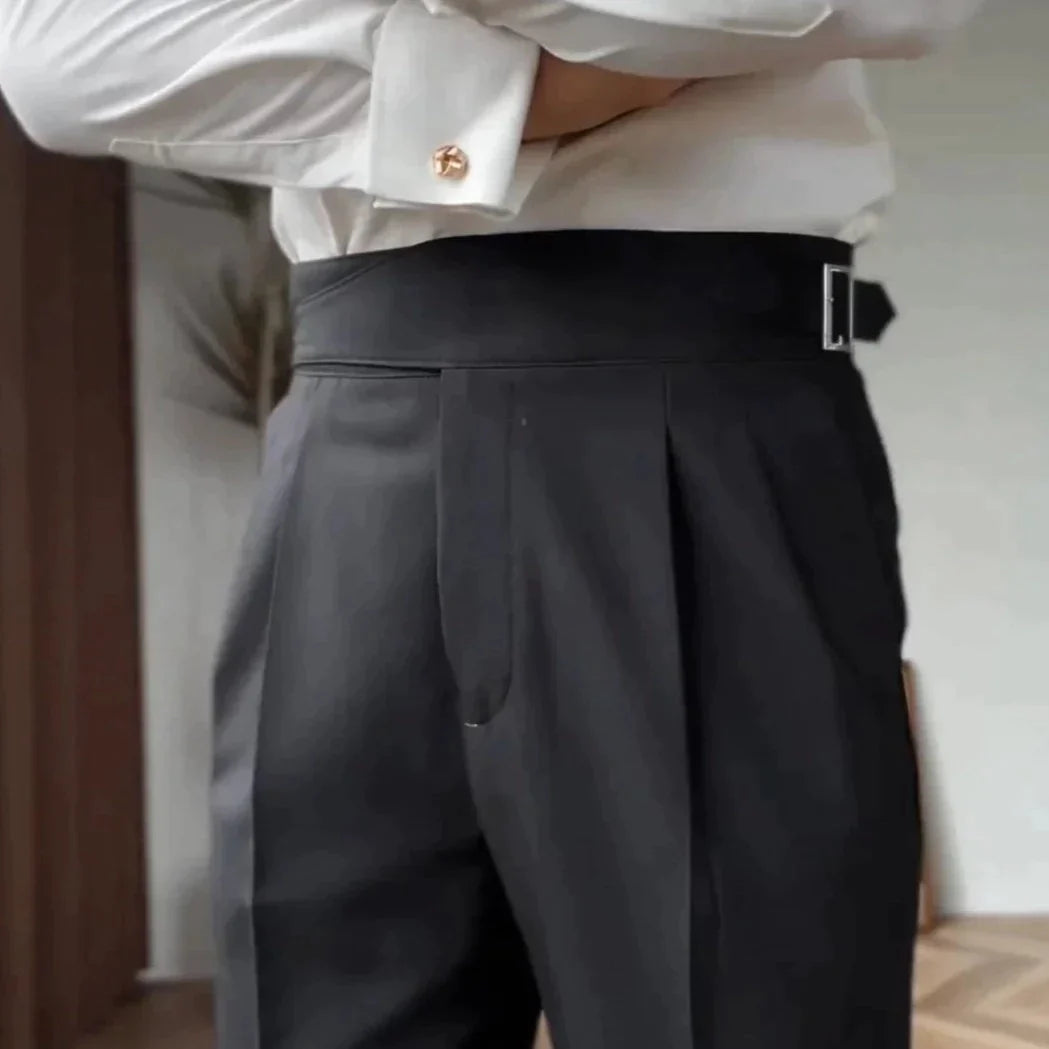 Pantaloni Classici con Fibbia per Uomo Stile Italiano