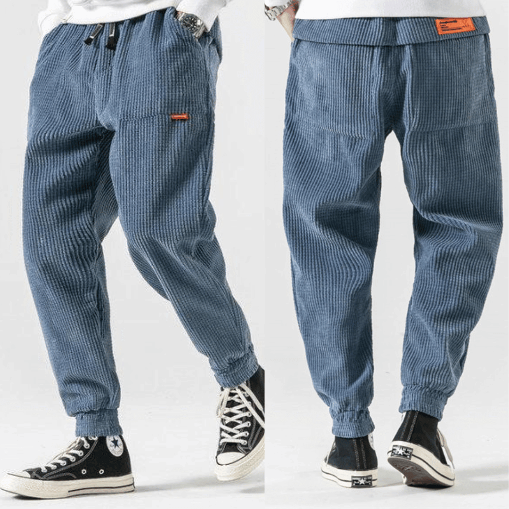 Pantaloni Eleganti in Velluto a Coste Larghi per Uomo Stile Italiano