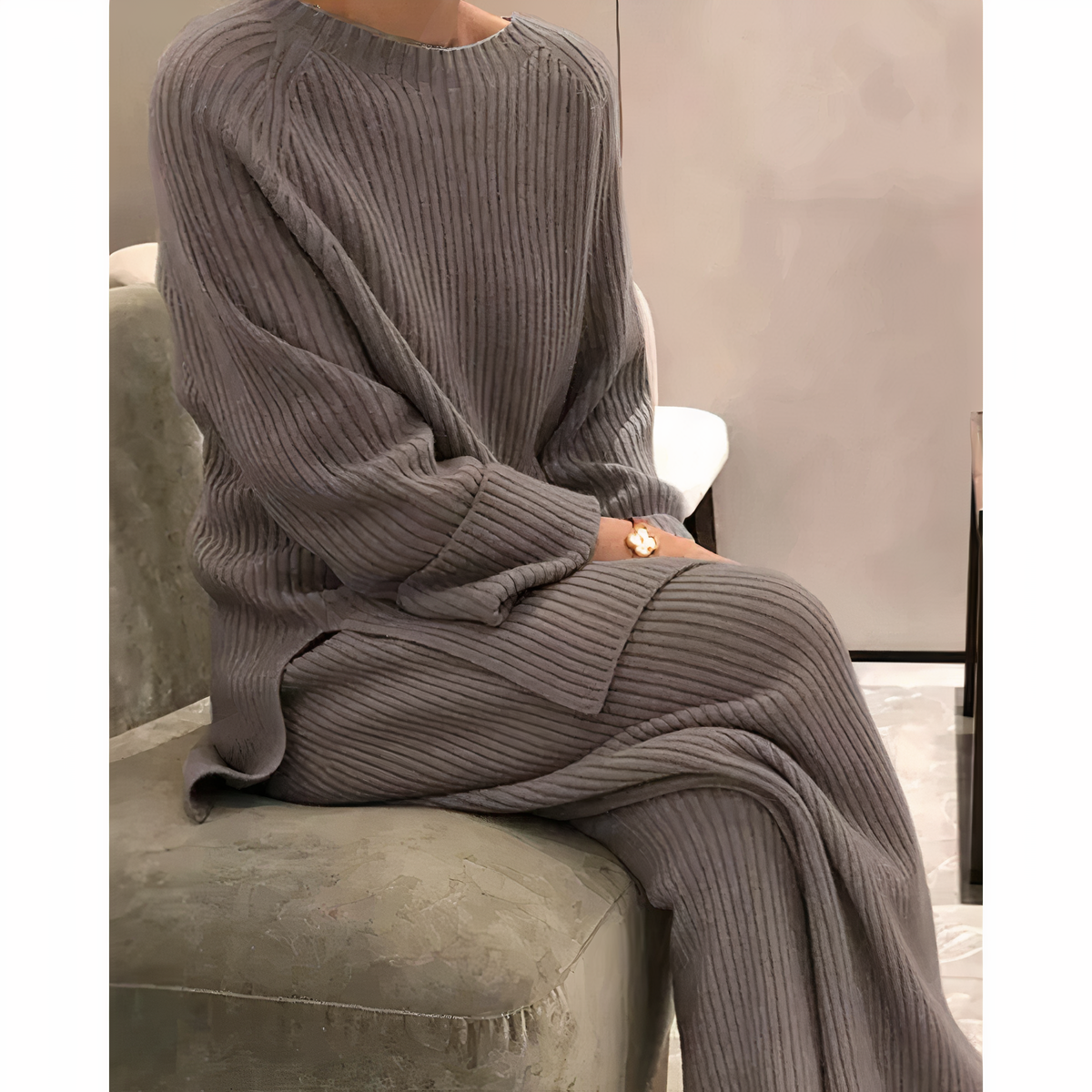 SAMANTHA - Set casual di maglione e pantaloni in maglia elegante e versatile