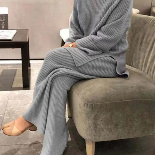 SAMANTHA - Set casual di maglione e pantaloni in maglia elegante e versatile