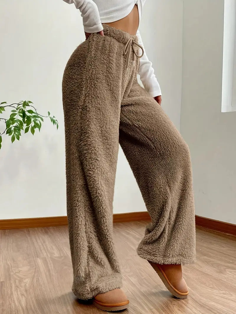 Pantaloni Larghi Casual in Khaki con Cintura Regolabile per Donne - Stile Autunnale Stile Italiano