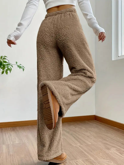 Pantaloni Larghi Casual in Khaki con Cintura Regolabile per Donne - Stile Autunnale Stile Italiano