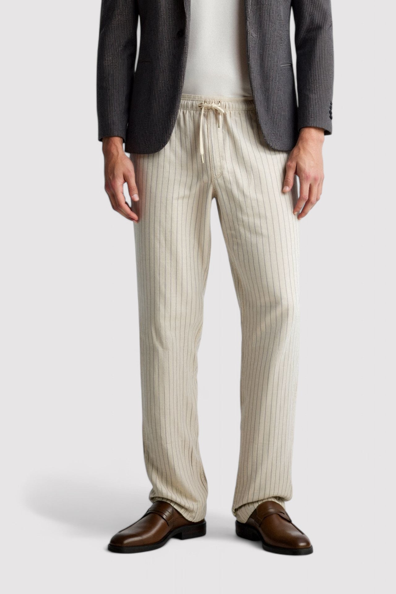 Pantaloni Estivi in Lino Traspirante con Coulisse per Uomo - Eleganza Classica e Comfort Stile Italiano