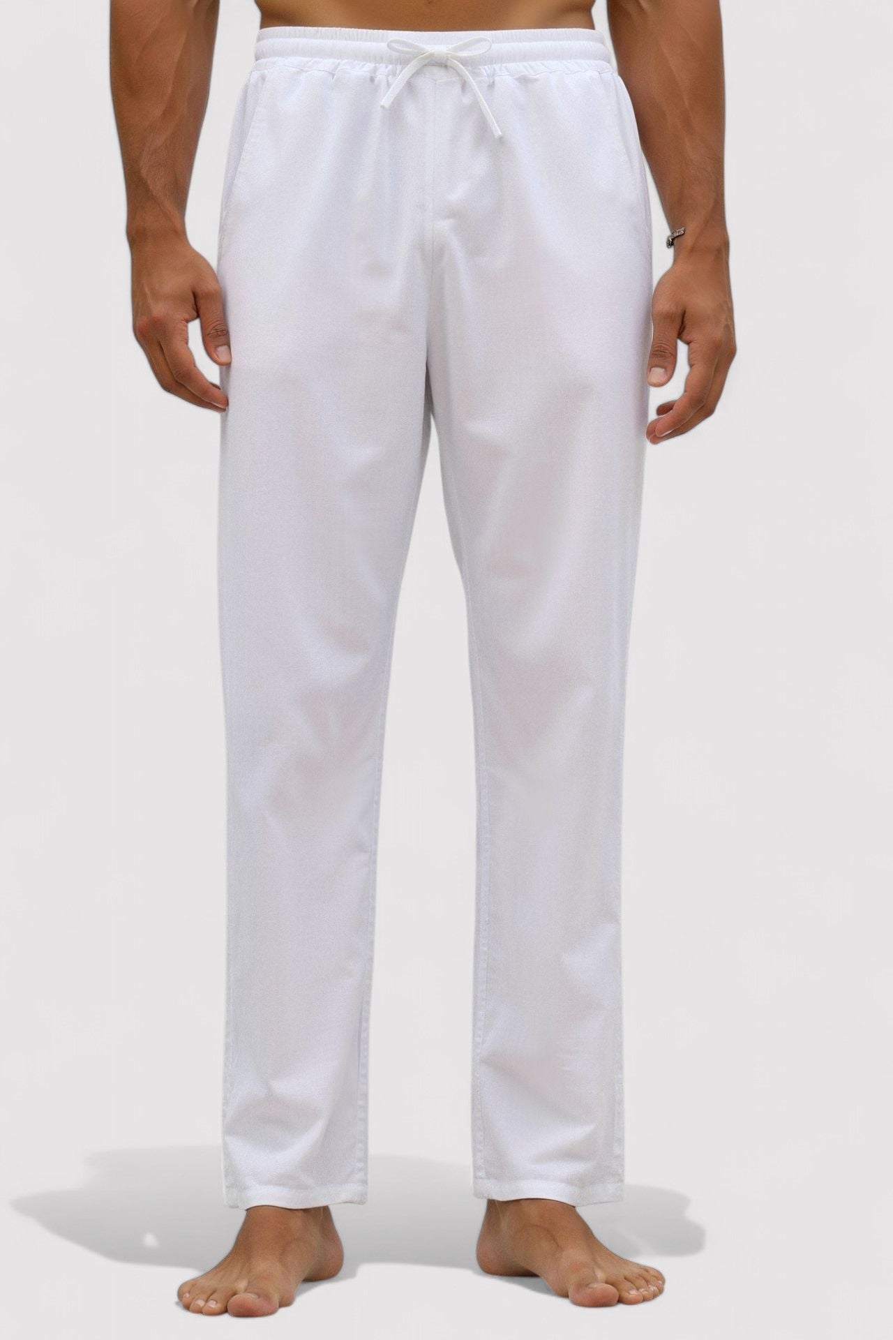 Pantaloni Uomo Vintage in Cotone e Lino con Coulisse - Eleganza e Comfort Stile Italiano