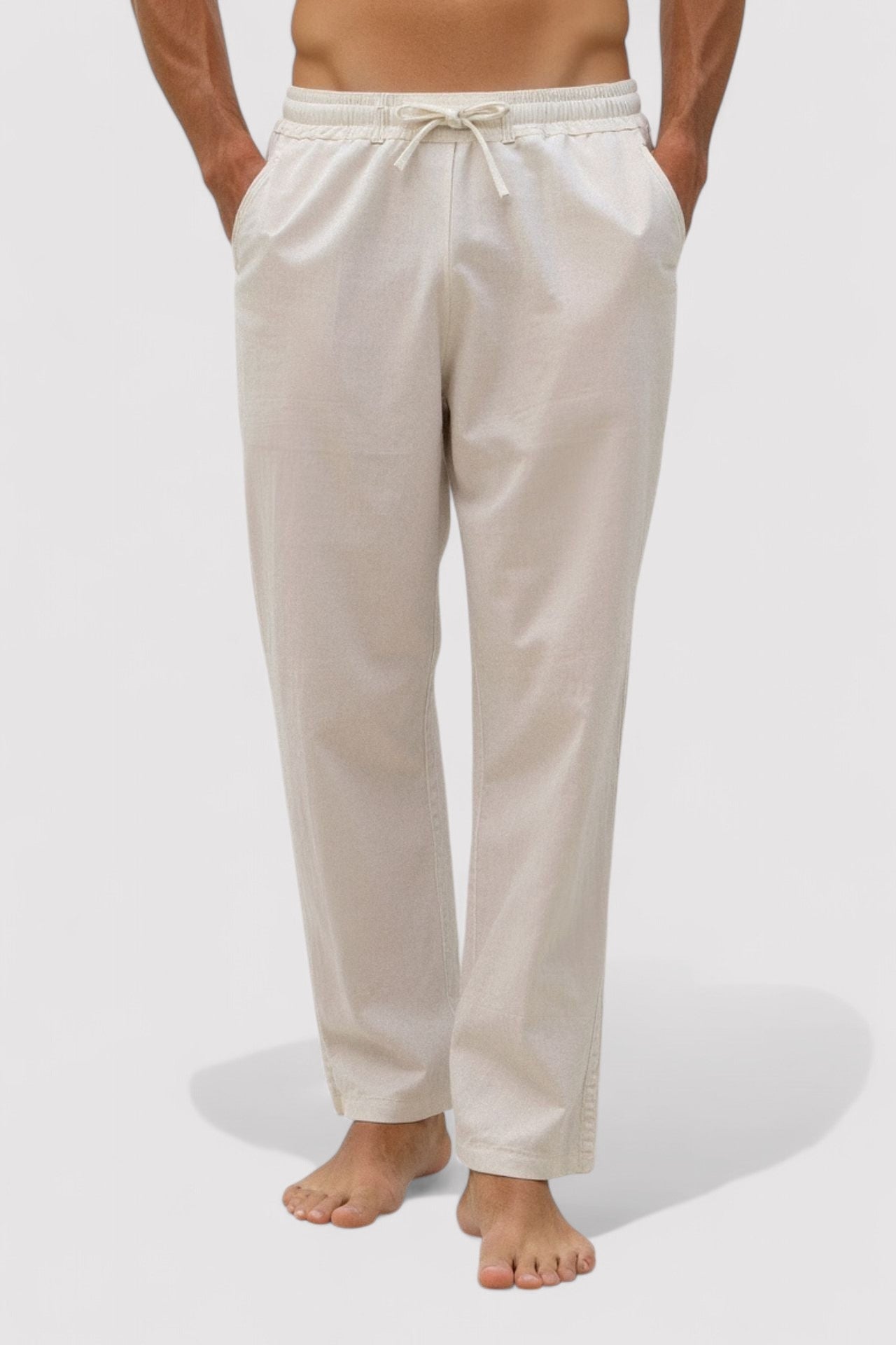 Pantaloni Uomo Vintage in Cotone e Lino con Coulisse - Eleganza e Comfort Stile Italiano