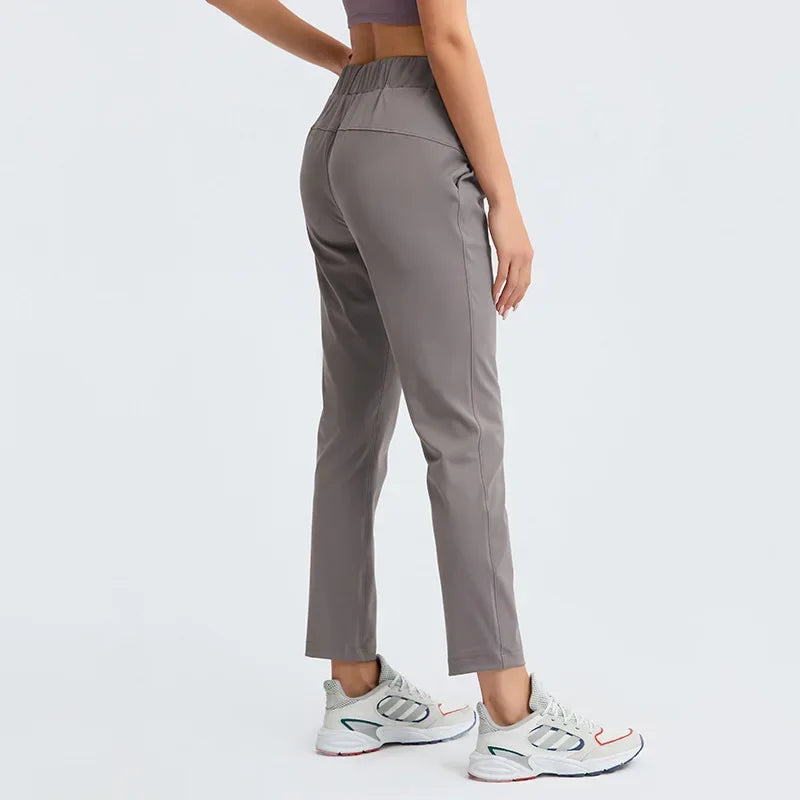 Pantaloni Casual Elasticizzati con Cordino per Donna - Stile Elegante per l'Autunno Stile Italiano