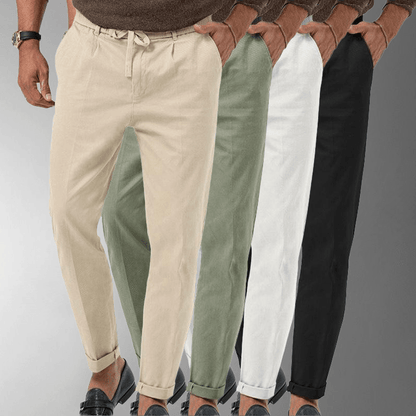 Pantaloni Estivi in Lino Traspirante per Uomo - Comfort e Stile per le Giornate Calde Stile Italiano