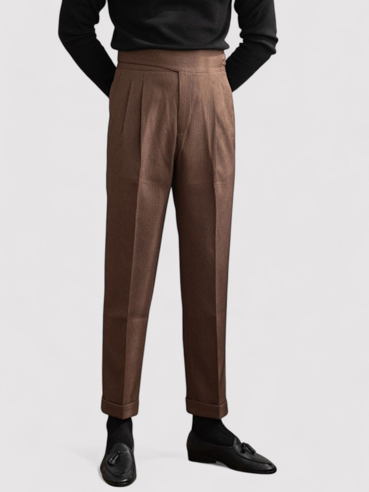 Pantaloni Gurkha Uomo a Vita Alta in Stile Classico - Eleganza Senza Tempo Stile Italiano