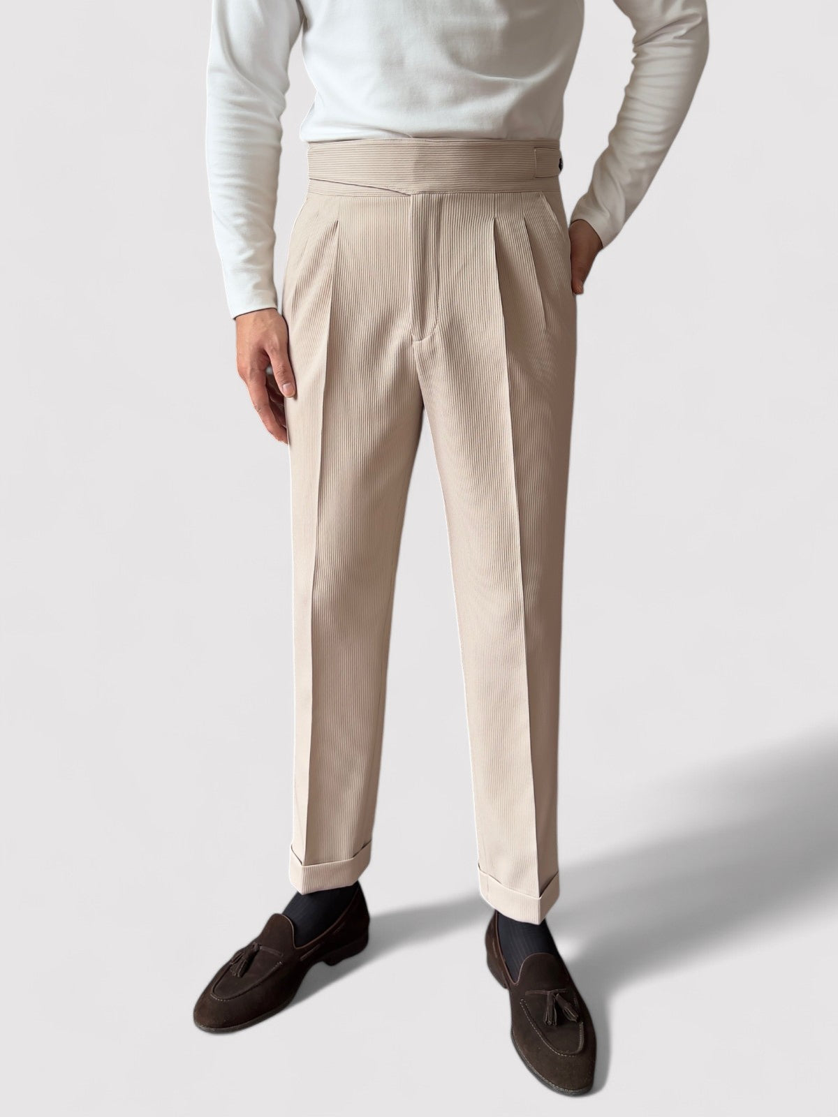 Pantaloni Gurkha Uomo a Vita Alta in Stile Classico - Eleganza Senza Tempo Stile Italiano