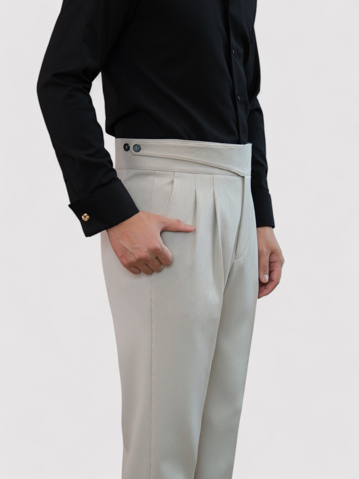 Pantaloni Gurkha Uomo a Vita Alta in Stile Classico - Eleganza Senza Tempo Stile Italiano