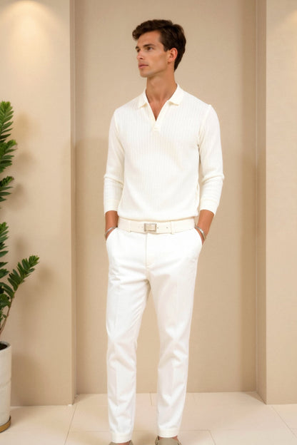 Polo da Uomo a Righe Lunghe Stile Old Money per Eleganza Sottile Stile Italiano