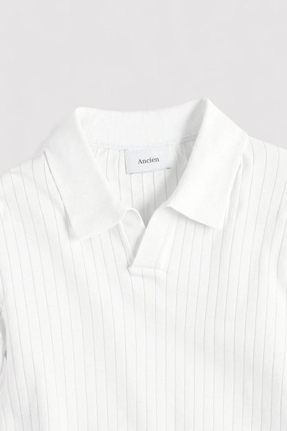 Polo da Uomo a Righe Lunghe Stile Old Money per Eleganza Sottile Stile Italiano